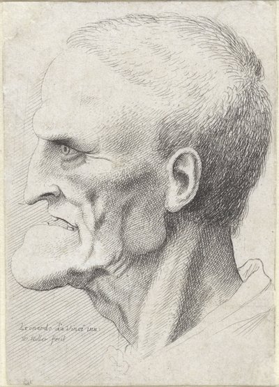 Ritratto di un vecchio con mento pronunciato da Wenceslaus Hollar