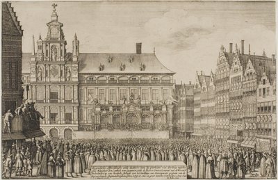 Proclamazione del Trattato di Münster da Wenceslaus Hollar