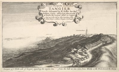 Prospetto del lato nord di Tangeri riguardante il mare principale dalla collina mentre si arriva, entro il 1673 da Wenceslaus Hollar