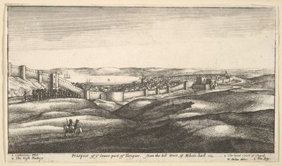 Veduta della parte inferiore di Tangeri, dalla collina a ovest di White-hall da Wenceslaus Hollar