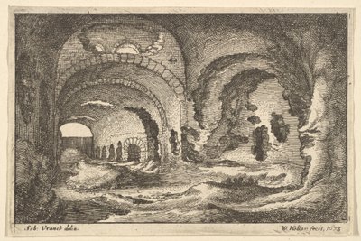 Resti romani a Tivoli, 1673 da Wenceslaus Hollar