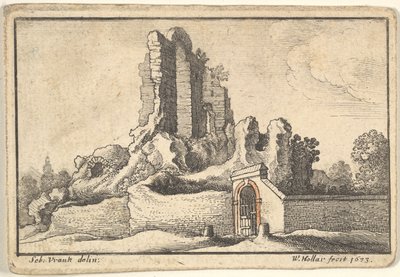 Rovine e un cancello sbarrato sul colle Esquilino a Roma da Wenceslaus Hollar