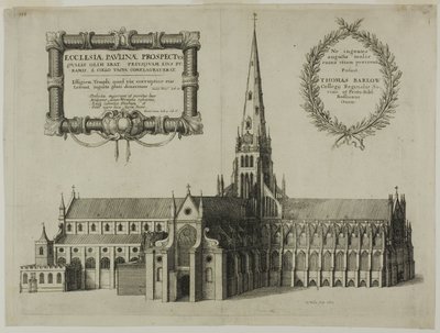 San Paolo da sud con la guglia da Wenceslaus Hollar