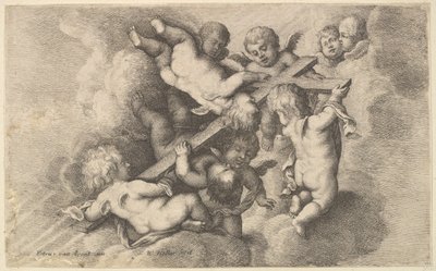 Sette putti che portano la croce, 1646 da Wenceslaus Hollar