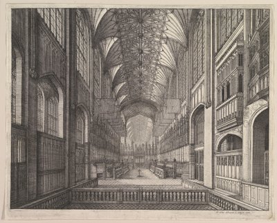 Coro della cappella di San Giorgio, Windsor (da "The Order of the Garter" di Elias Ashmole, 1672) da Wenceslaus Hollar
