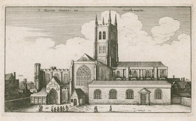 St Mary Overies, Southwark, Londra; disegno datato 1647 da Wenceslaus Hollar