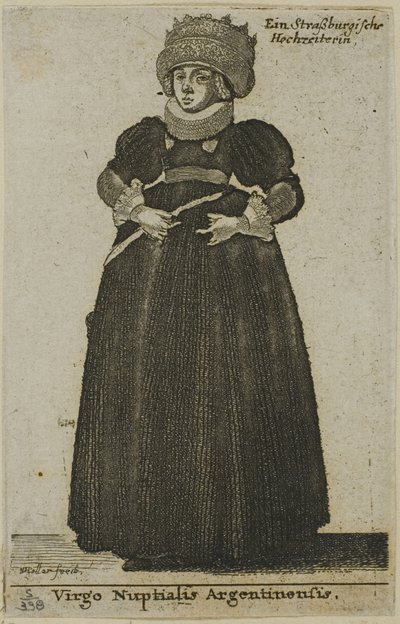 Donna di Strasburgo in abito da sposa da Wenceslaus Hollar