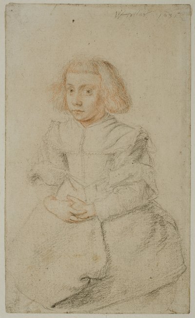 Studio di una ragazza seduta, 1635 da Wenceslaus Hollar