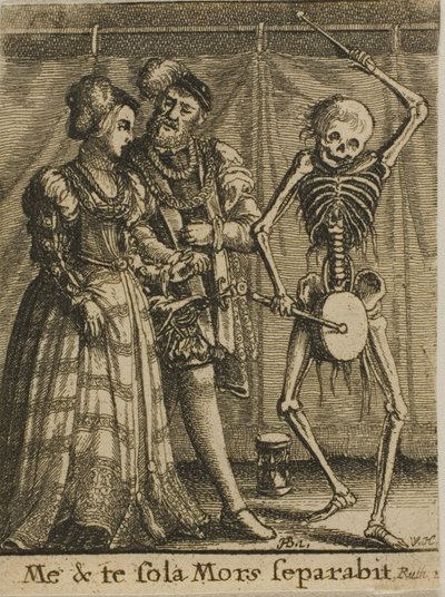 La coppia nuziale e la morte da Wenceslaus Hollar