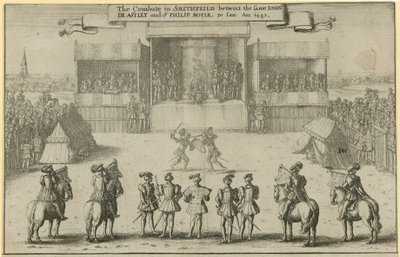 Il combattimento a Smithfield tra lo stesso John de Astley e Sir Philip Boyle da Wenceslaus Hollar