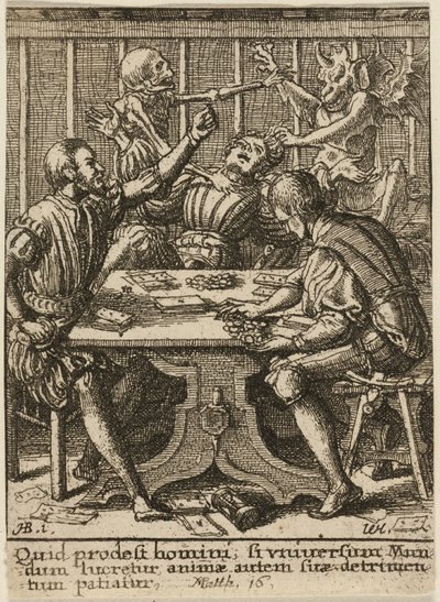 I giocatori e la morte, da La danza della morte da Wenceslaus Hollar