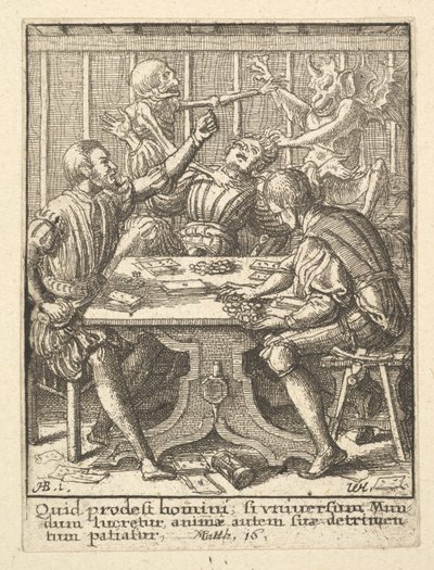 I giocatori, da La danza della morte da Wenceslaus Hollar