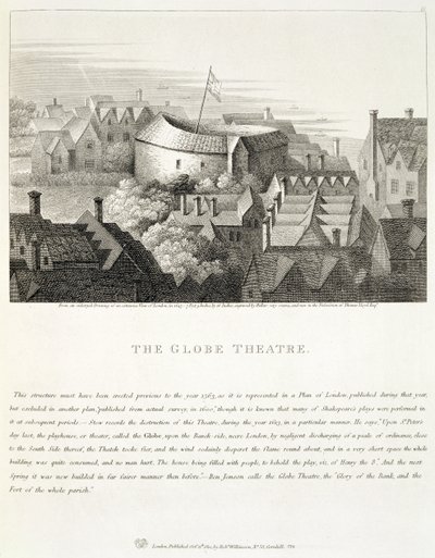 Il Globe Theatre, c.1647, pubblicato da Robert Wilkinson, Londra, 1810 da Wenceslaus Hollar