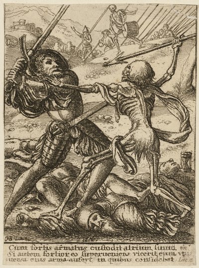 Il Cavaliere e la Morte, dalla Danza della Morte da Wenceslaus Hollar
