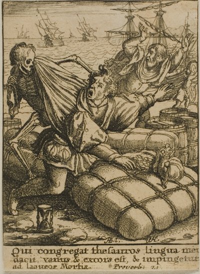 Il Mercante e la Morte da Wenceslaus Hollar