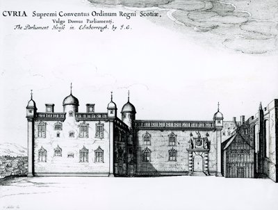 La Casa del Parlamento a Edimburgo (incisione) da Wenceslaus Hollar