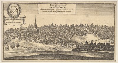 Veduta di Bermingham, da Ravenshurst vicino alla strada di Londra a sud-est da Wenceslaus Hollar