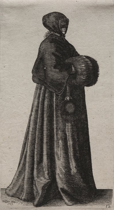 I vari abiti delle donne inglesi, dalla nobiltà alle contadine..., 1639 da Wenceslaus Hollar