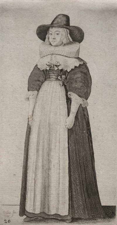 I diversi abiti delle donne inglesi, dalla nobiltà alle contadine..., 1640 da Wenceslaus Hollar