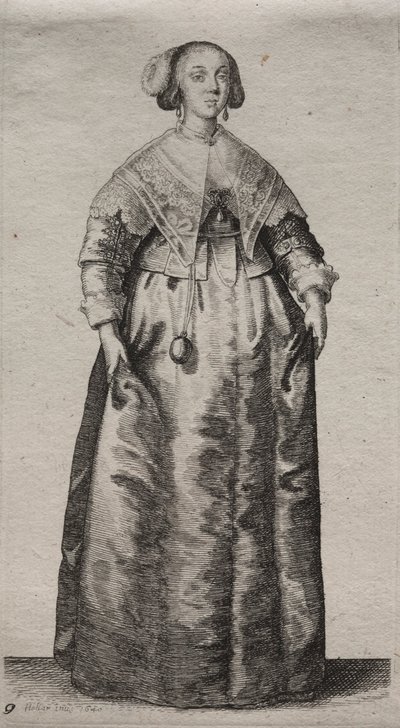 I diversi abiti delle donne inglesi, dalla nobiltà alle donne di campagna..., 1640 da Wenceslaus Hollar