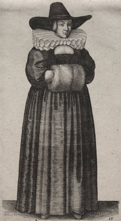 I vari abiti delle donne inglesi, dalla nobiltà alle contadine..., 1640 da Wenceslaus Hollar