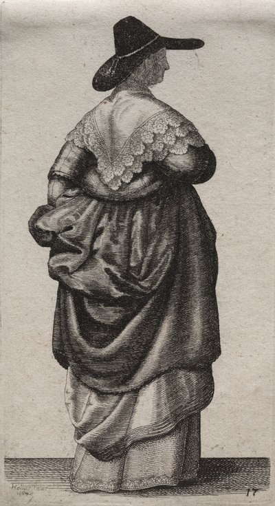 I vari abiti delle donne inglesi, dalla nobiltà alle contadine..., 1640 da Wenceslaus Hollar