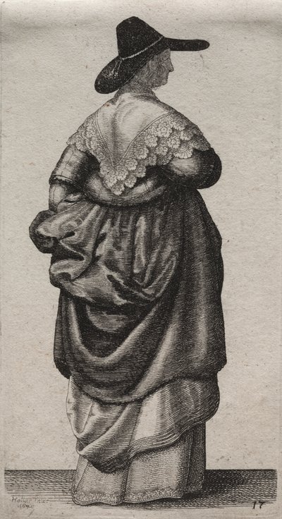 Gli abiti delle donne inglesi, dalla nobiltà alle contadine di questi tempi: La donna con cappello maschile da Wenceslaus Hollar