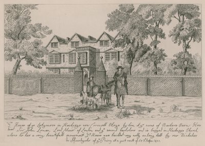 La casa dei Latymere a Hackney da Wenceslaus Hollar