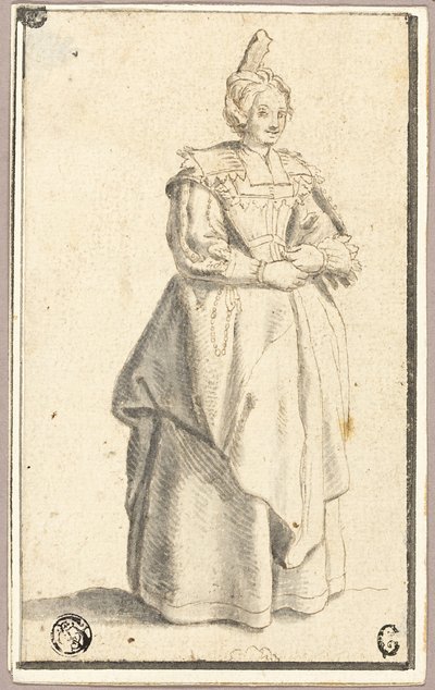 La signora con il piccolo cappello rialzato, da una stampa di La Noblesse da Wenceslaus Hollar