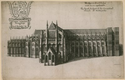 La prospettiva nord della Chiesa Conventuale di Westminster, Londra da Wenceslaus Hollar