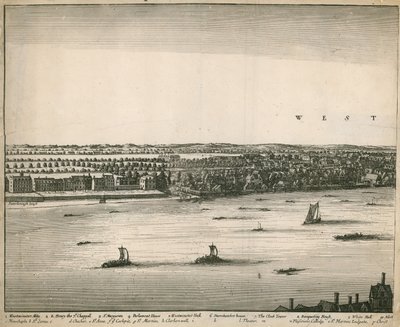 La prospettiva di Londra e Westminster presa da Lambeth da Wenceslaus Hollar