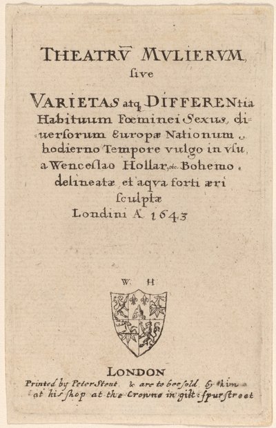 Theatrum mulierum: pagina del titolo da Wenceslaus Hollar