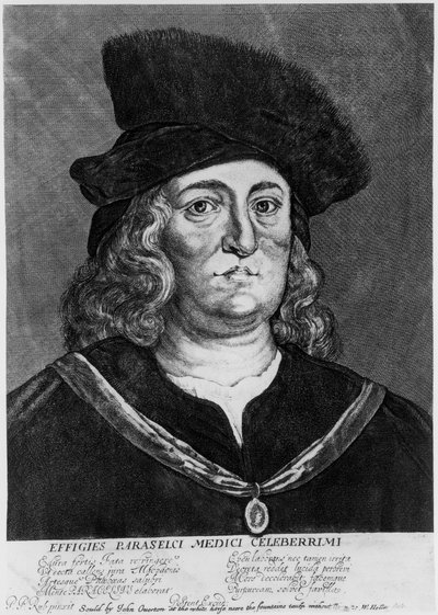 Theophrastus Bombastus von Hohenheim Paracelsus, alchimista e medico svizzero, XVI secolo da Wenceslaus Hollar