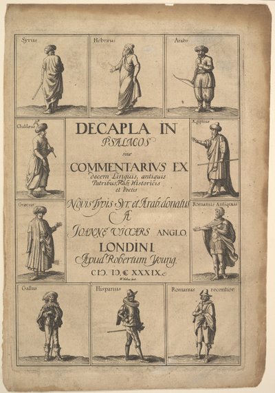 Pagina del titolo: Decapla in Psalmos, 1639 da Wenceslaus Hollar