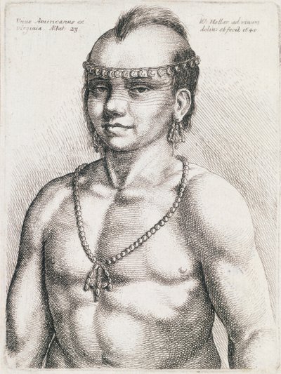 Indiano di ventitré anni dalla Virginia, incisione di Wenceslaus Hollar (1607-1677) da Wenceslaus Hollar
