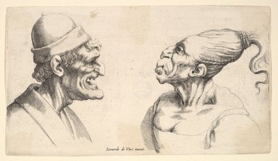 Due teste deformate da Wenceslaus Hollar