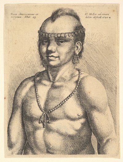 Unus Americanus ex Virginia Un americano dalla Virginia, 1645 da Wenceslaus Hollar