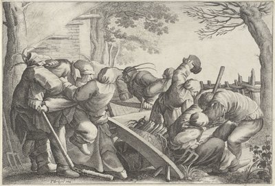 Contadini che combattono da Wenceslaus Hollar
