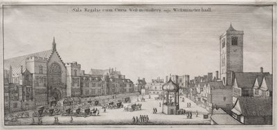 Veduta di Londra: New Palace Yard con Westminster Hall e la Clock House da Wenceslaus Hollar