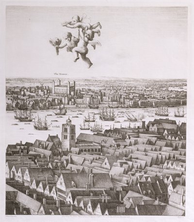 Veduta di Londra, pubblicata nel 1647 (facsimile) (dettaglio) da Wenceslaus Hollar