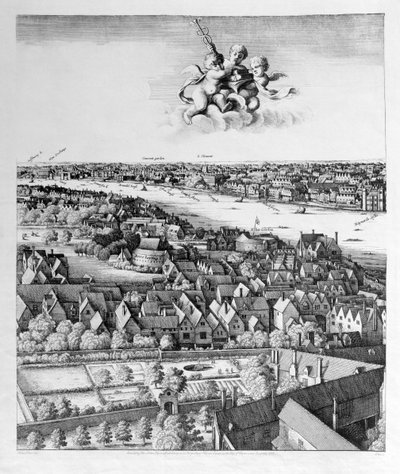 Vista di Londra, pubblicata nel 1647 (facsimile) (dettaglio) da Wenceslaus Hollar