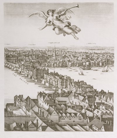 Veduta di Londra, pubblicata nel 1647 (copia facsimile) (dettaglio) da Wenceslaus Hollar