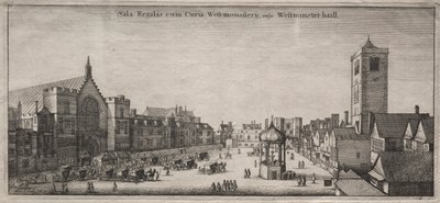 Vedute di Londra: New Palace Yard con Westminster Hall e la Clock House da Wenceslaus Hollar