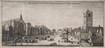 Vedute di Londra: New Palace Yard con Westminster Hall, e la Clock House, 1647 da Wenceslaus Hollar