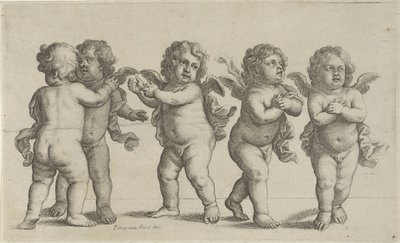Cinque cherubini (Paedopaegnion) da Wenceslaus Hollar