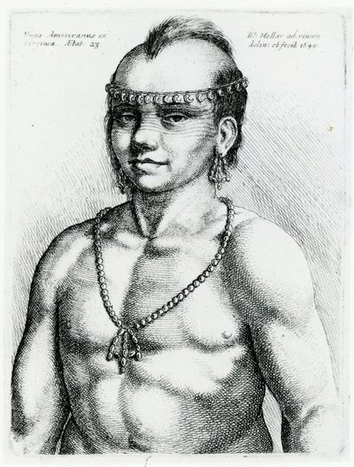 Indiano della Virginia, 1645 da Wenceslaus Hollar