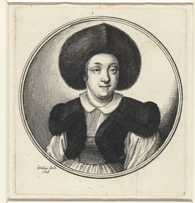 Donna con cappello di pelliccia da Wenceslaus Hollar