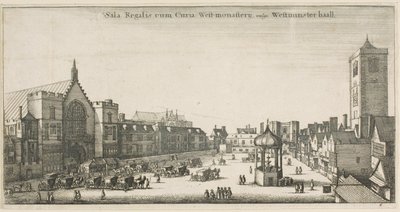 Westminster Hall (New Palace Yard e la Clock House) da Wenceslaus Hollar