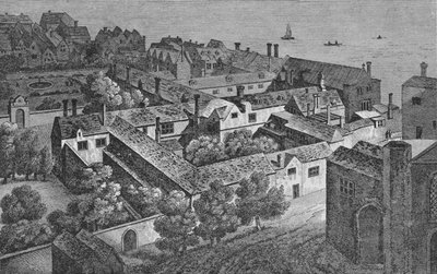 Winchester House, Southwark, circa 1649, dalla torre di St. Saviours, c1812, 1912 da Wenceslaus Hollar