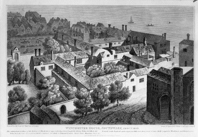 Winchester House, Southwark intorno al 1649 da Wenceslaus Hollar